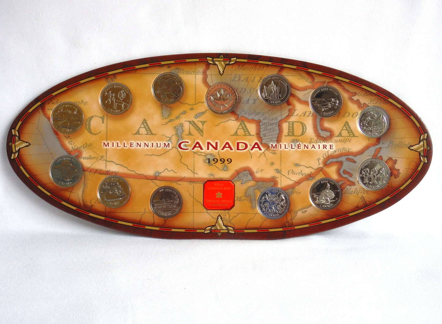 1999 Canada MILLENNIUM 13-Coin 25-Cent Canadian Quarter Display Collection