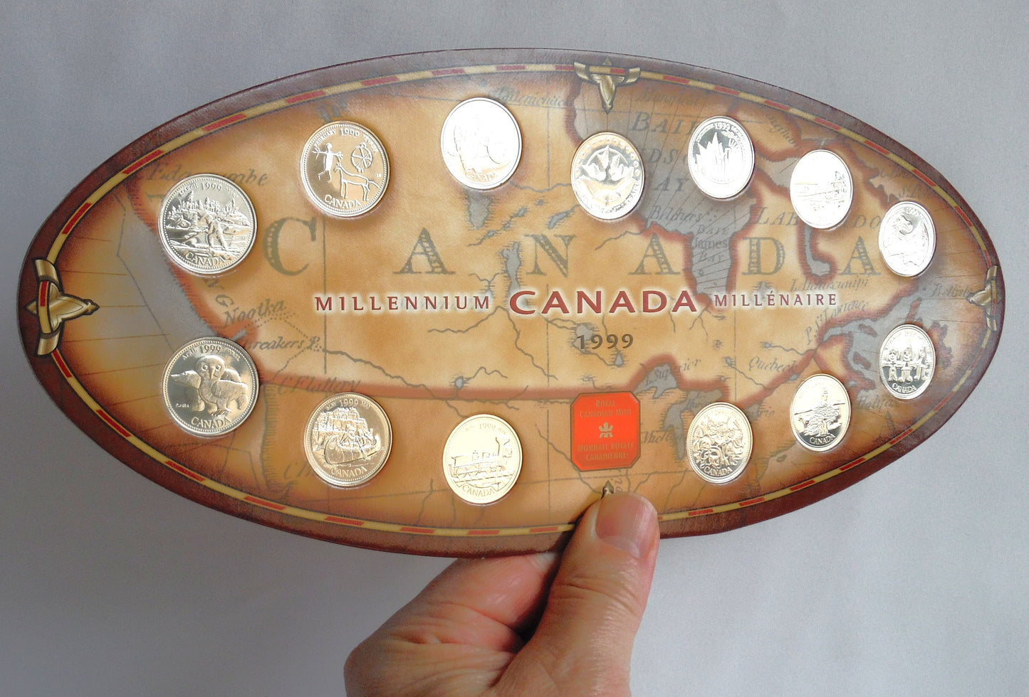 1999 Canada MILLENNIUM 13-Coin 25-Cent Canadian Quarter Display Collection