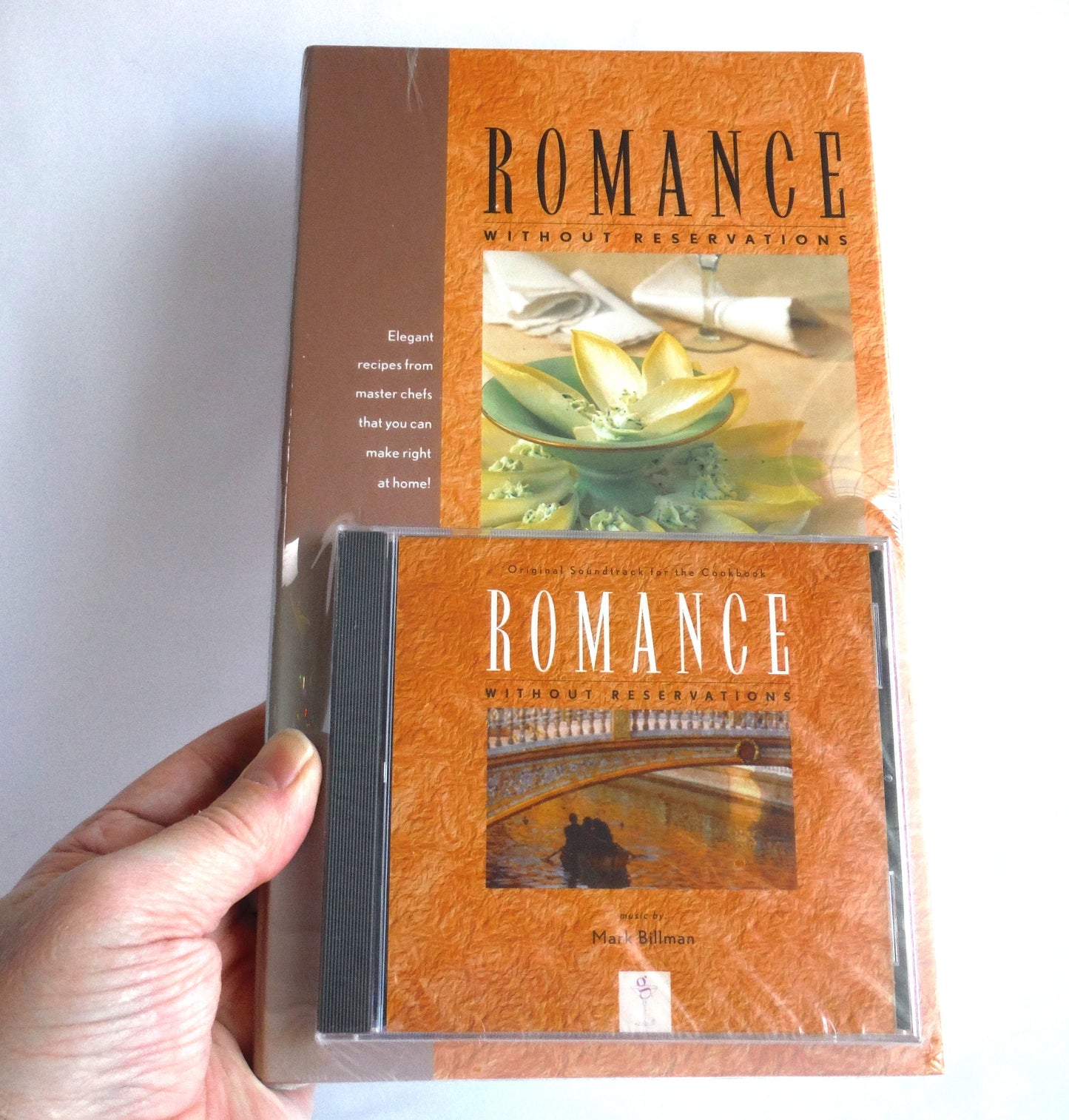 ROMANCE WITHOUT RESERVATION, Elegant Recipes from Master Chefs That You Can Make Right at Home! BRAND-NEW OLD-STOCK BOOK & MUSIC CD COMBO (1998 1st Ed.)