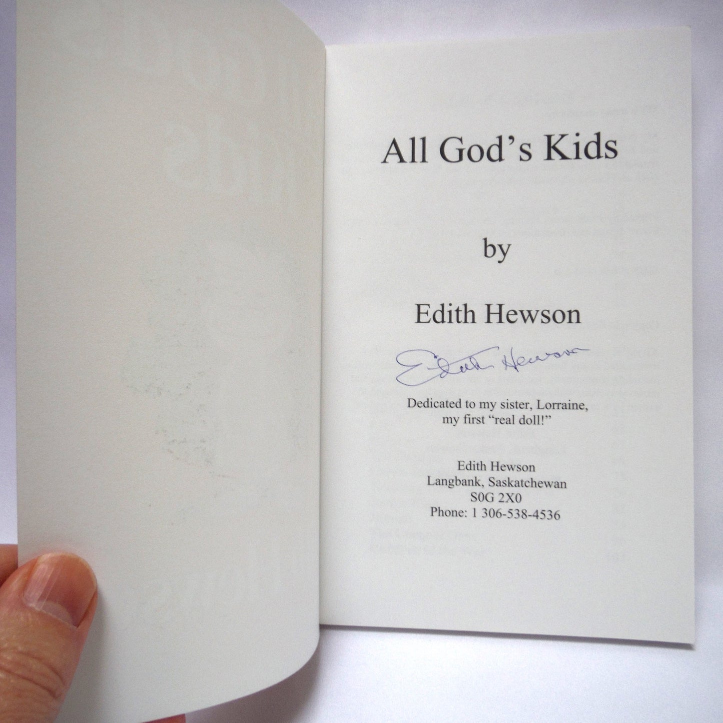 ALL GOD'S KIDS, An Autobiography by Edith Hewson (1st Ed. SIGNED)