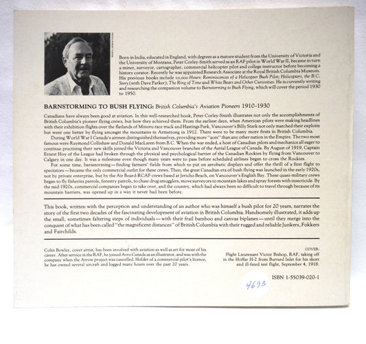 BARNSTORMING TO BUSH FLYING 1910-1930, by Peter Corley-Smith (1989 1st Ed.)