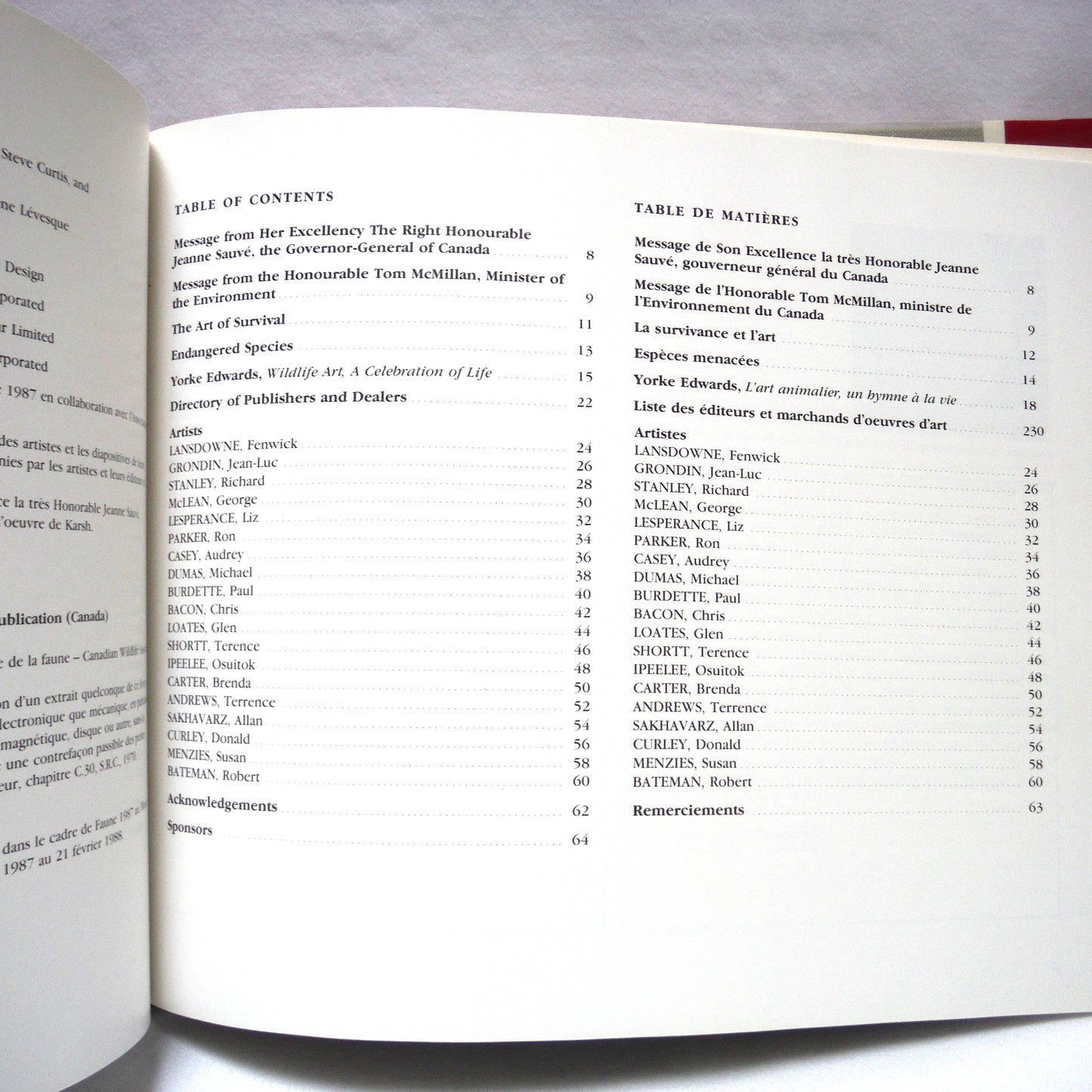 THE ART OF SURVIVAL - LA SURVIVANCE ET L'ART: Canadian Artists in Aid of Endangered Wildlife, ROM Art Exhibition Catalogue (1987 1st Ed.)