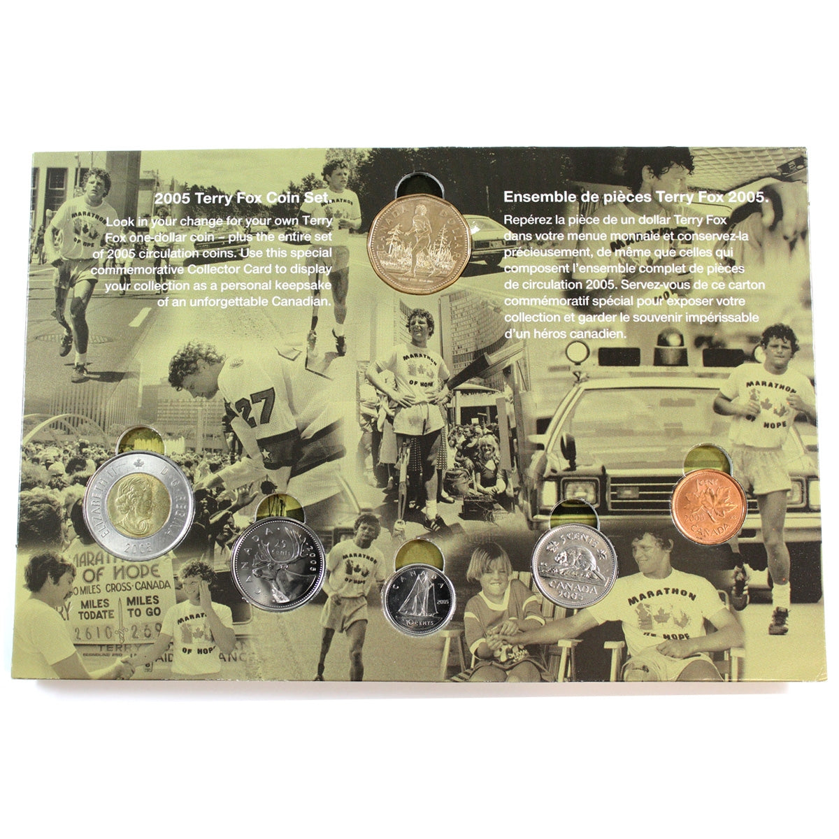 2005 TERRY FOX COIN COLLECTOR CARD, by The Royal Canadian Mint, Bonus $1 Coin Included!