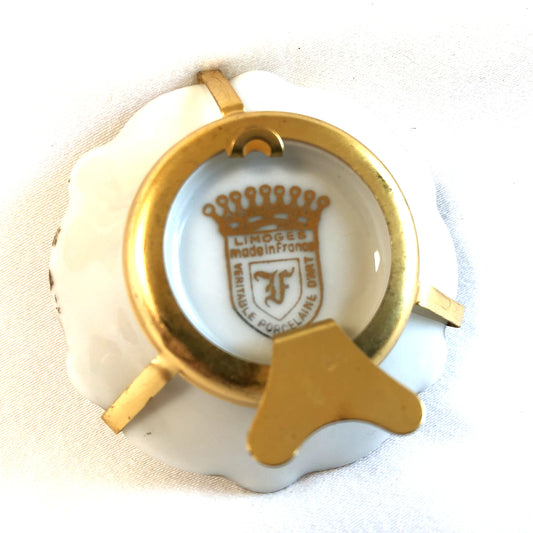 Miniature LIMOGE DECORATIVE PLATE with Stand or Wall Hanger: 'A COURTING COUPLE'