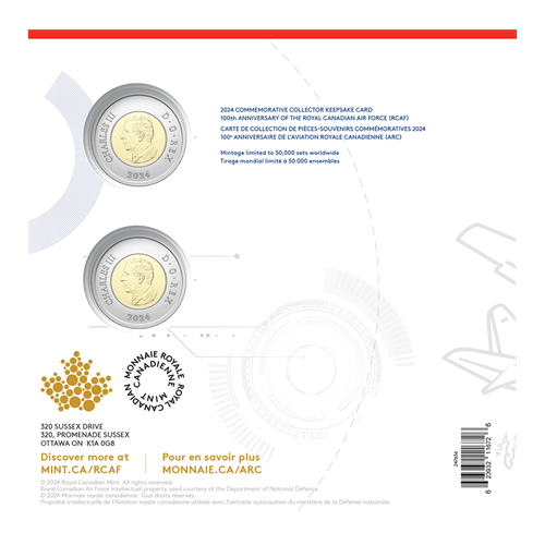 2024 TWO-TOONIE COMMEMORATIVE COLLECTOR SET: 100th Anniversary of The Royal Canadian Air Force