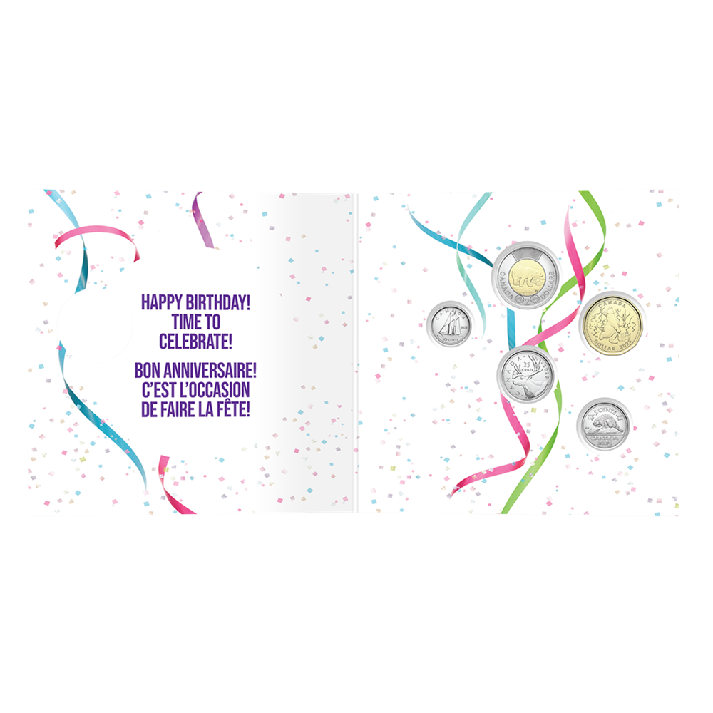 2025 Royal Canadian Mint 5-Coin Gift Set: HAPPY BIRTHDAY! BON ANNIVERSAIRE!
