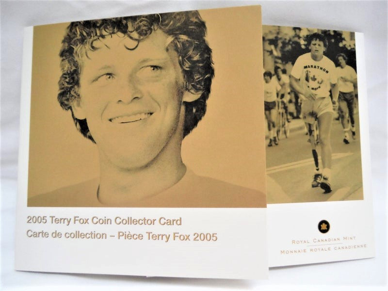2005 TERRY FOX COIN COLLECTOR CARD, by The Royal Canadian Mint, Bonus $1 Coin Included!