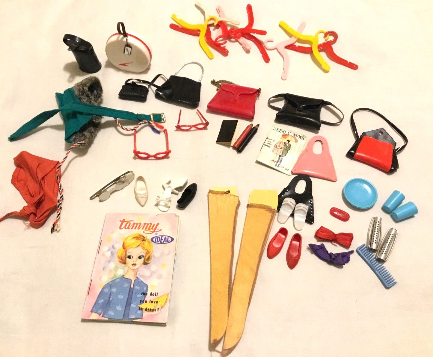 VINTAGE 1962 TAMMY DOLLS x2 and a 1964 TED DOLL: Including a HUGE Lot of Beautiful, Rare, and Unique Tammy & Ted Clothing, Outfits and Accessories! Made in Hong Kong.