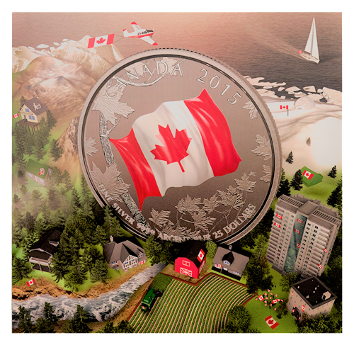 2015 $25 for $25 Pure Silver Coin: CANADA FLAG