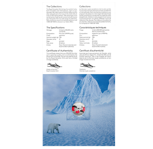 2016 $25 for $25 Pure Silver Coin: TRUE NORTH