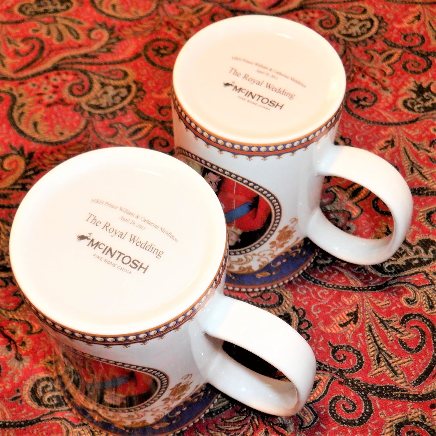 HRH Prince William & Catherine Middleton ROYAL WEDDING PLATE AND 2-TEA CUP Commemorative Set, by McIntosh