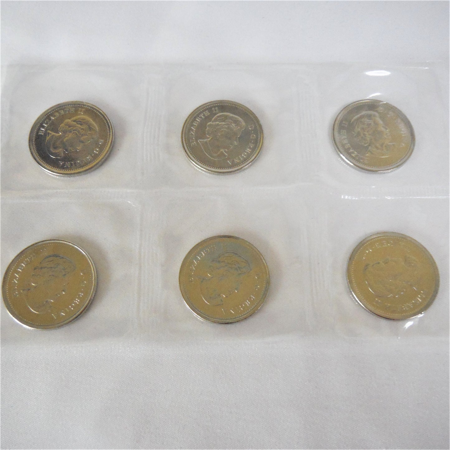 2011 Canadian .25-cent Quarters: LEGENDARY NATURE COIN COLLECTION 6-Pack Pliofilm