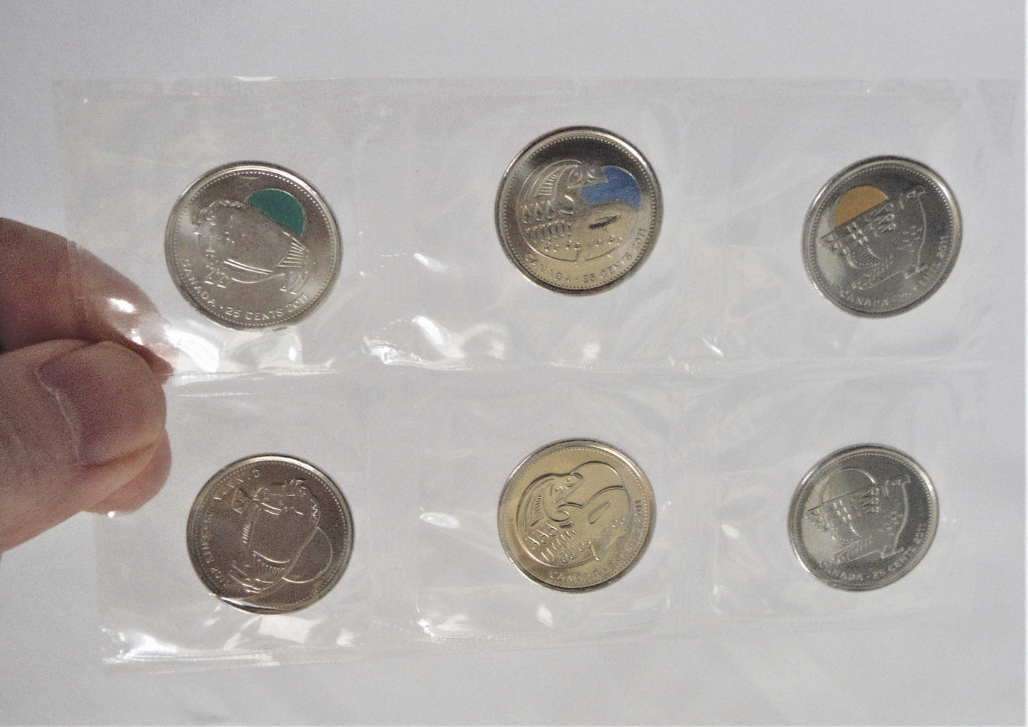 2011 Canadian .25-cent Quarters: LEGENDARY NATURE COIN COLLECTION 6-Pack Pliofilm