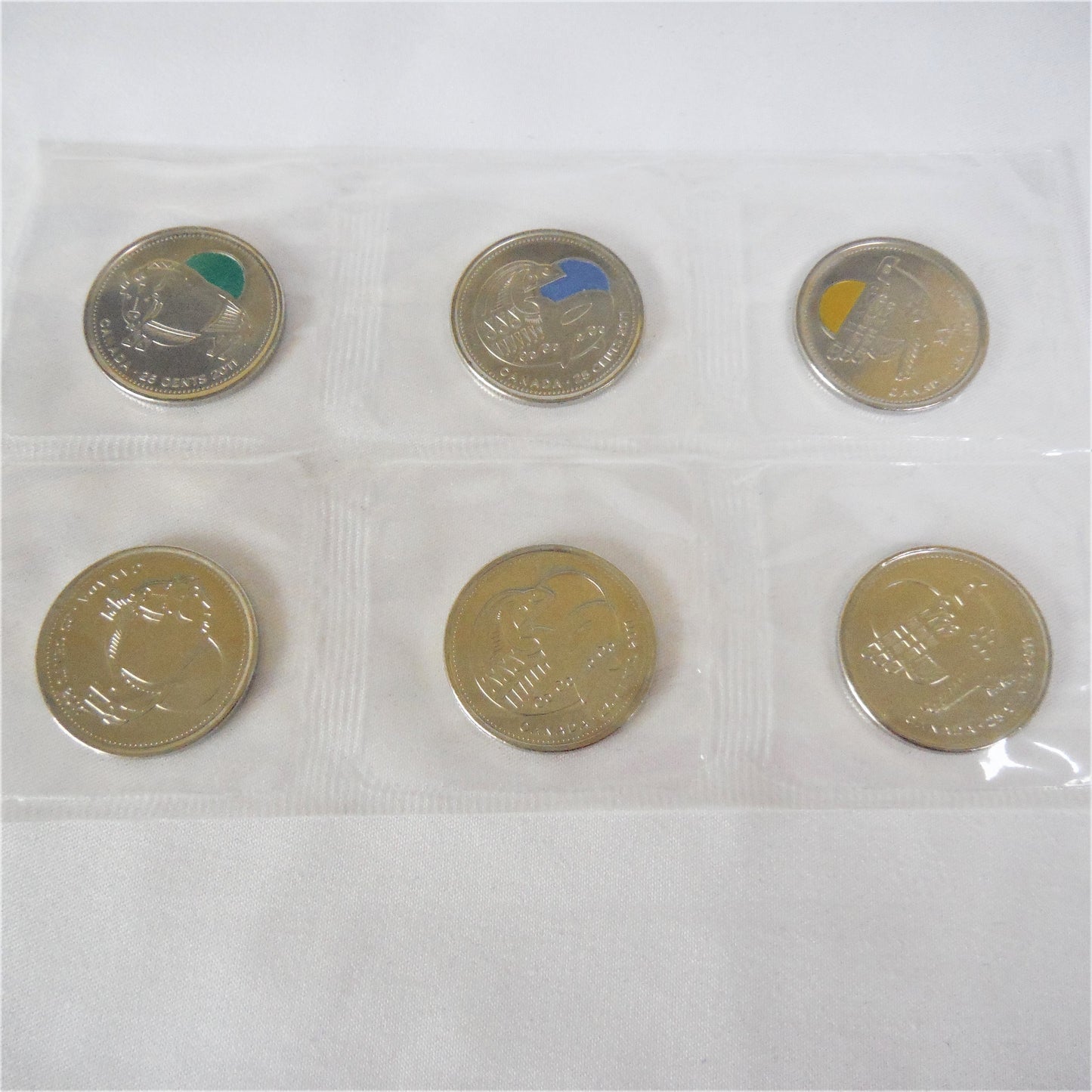 2011 Canadian .25-cent Quarters: LEGENDARY NATURE COIN COLLECTION 6-Pack Pliofilm