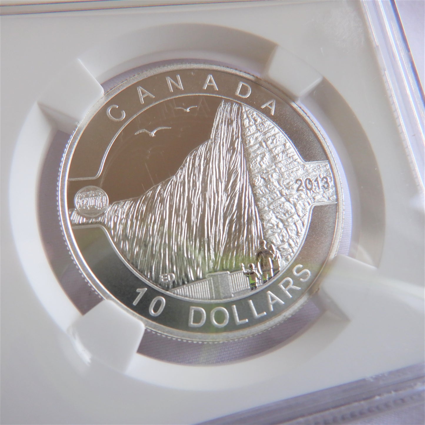 2013 $10 O-Canada NIAGARA FALLS Fine Silver Coin, RARE NGC Graded PF70 MATTE