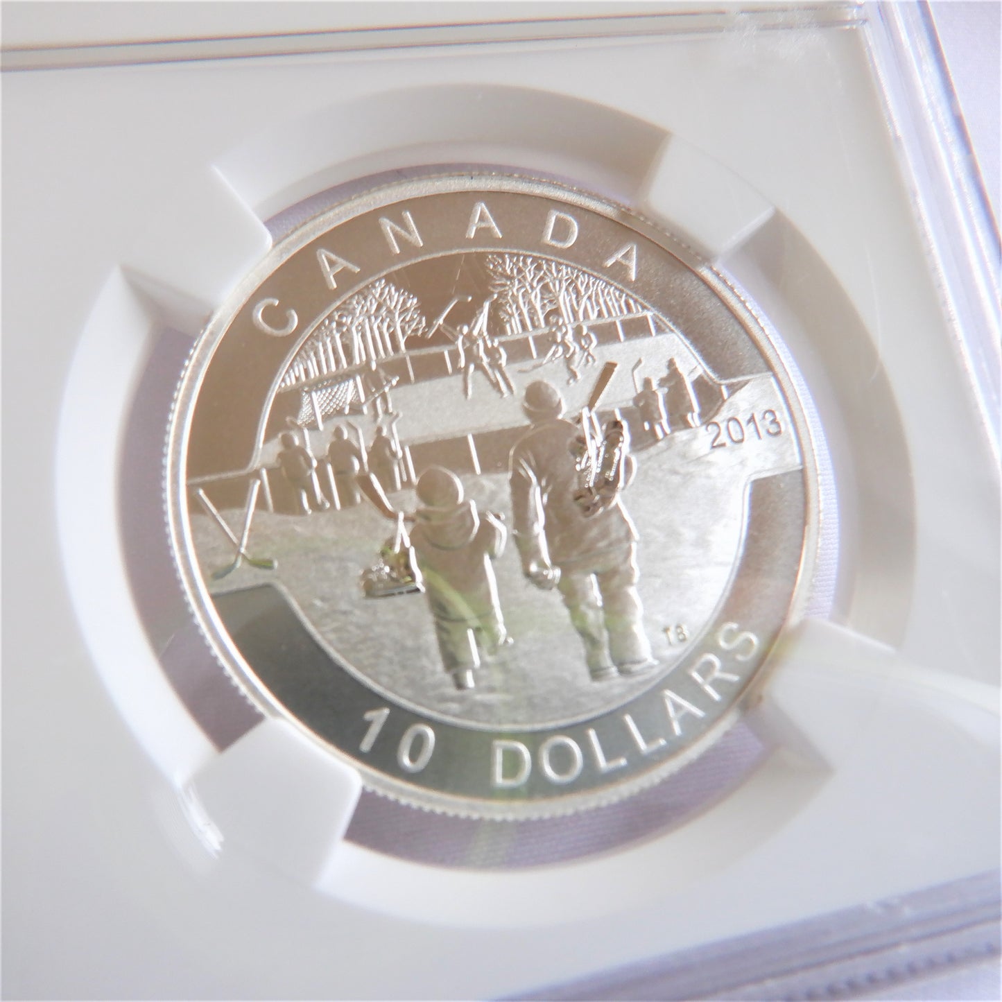 2013 $10 O-Canada HOCKEY Fine Silver Coin, RARE Graded NGC PF70 MATTE