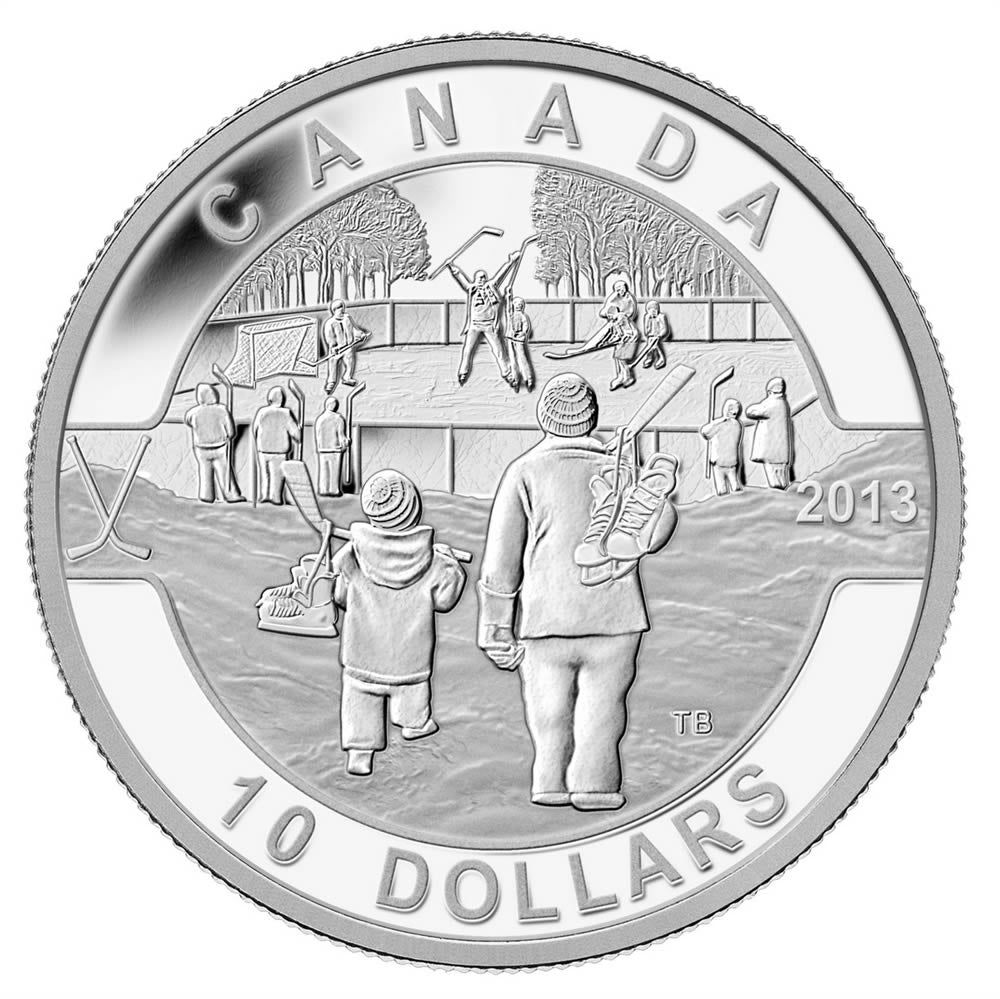 2013 $10 O-Canada HOCKEY Fine Silver Coin, RARE Graded NGC PF70 MATTE