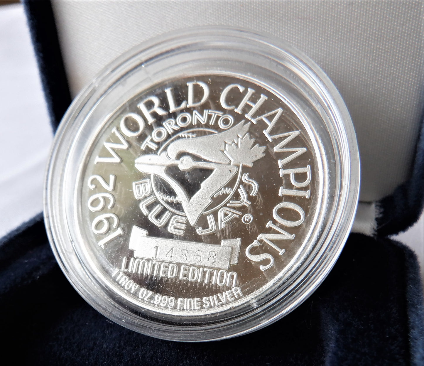 1992 TORONTO BLUE JAYS World Series 1 Troy oz Fine Silver Medallion