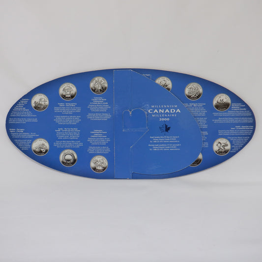 2000 Canada MILLENNIUM 13-Coin 25-Cent Canadian Quarter Display Collection