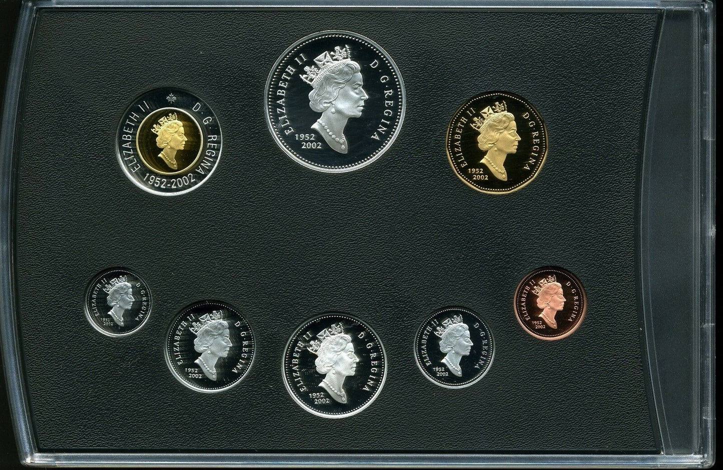 2002 Canadian 8-Coin Proof Double Dollar Set: QUEEN'S GOLDEN JUBILEE Silver Dollar