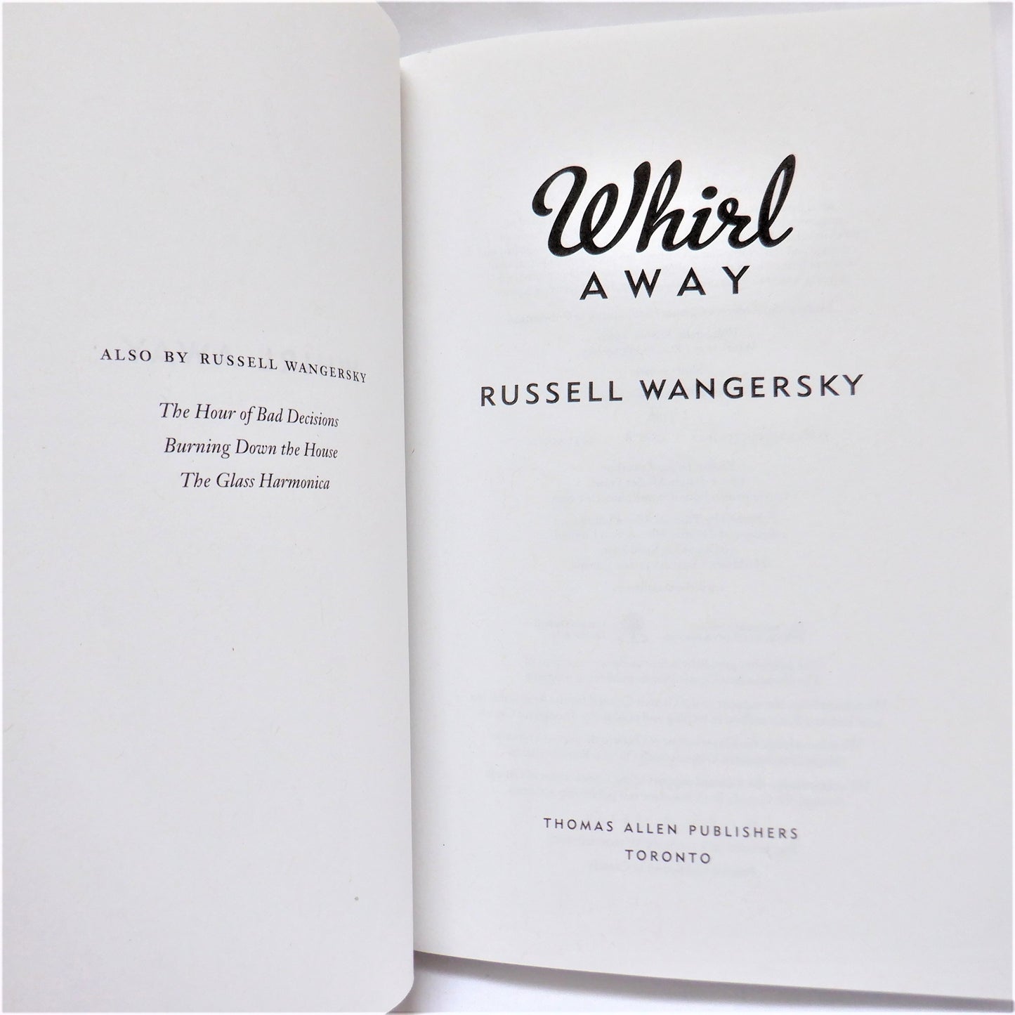 WHIRL AWAY, Short Stories by Russell Wangersky (2012 1st Ed.)