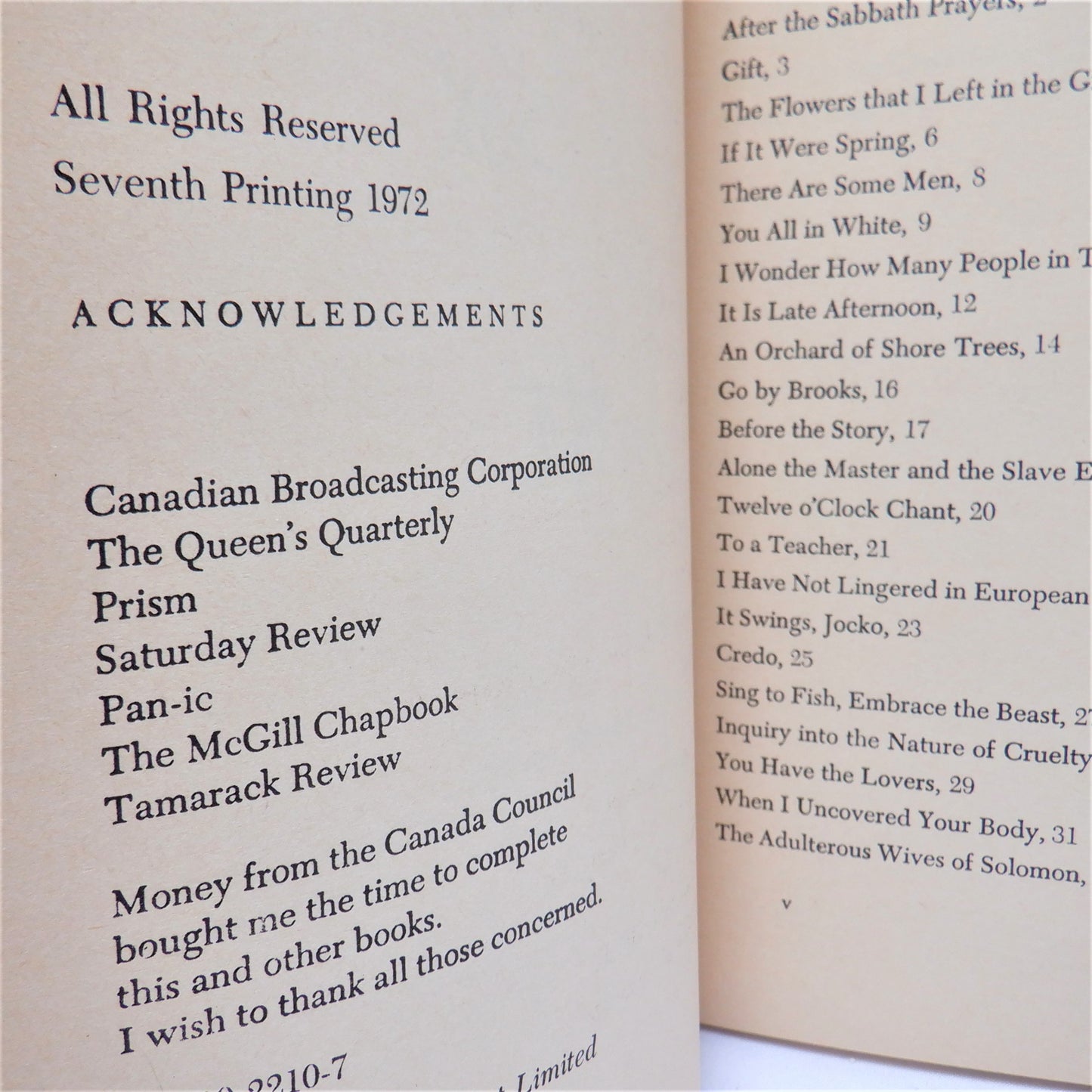 THE SPICE-BOX OF EARTH, Poems by Leonard Cohen, 1972