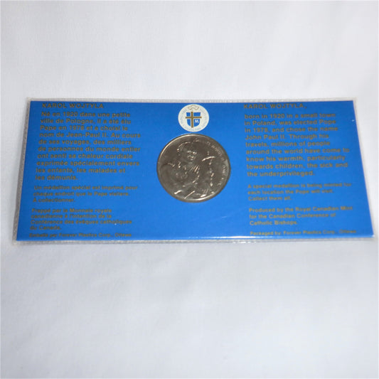 1984 Commemorative Coin: Pope John Paul II PAPAL VISIT TO OTTAWA, CANADA
