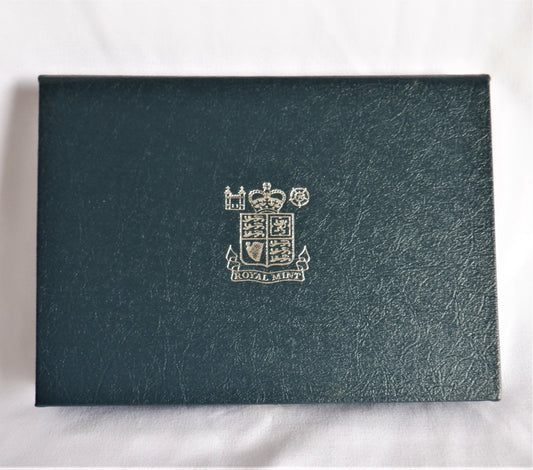 1987 United Kingdom 7-Coins PROOF SET, Great Britain Penny to 1 Pound ENGLISH OAK COIN