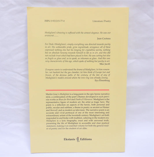 MODIGLIANI, Poem by Martin Gray (1997-SIGNED)