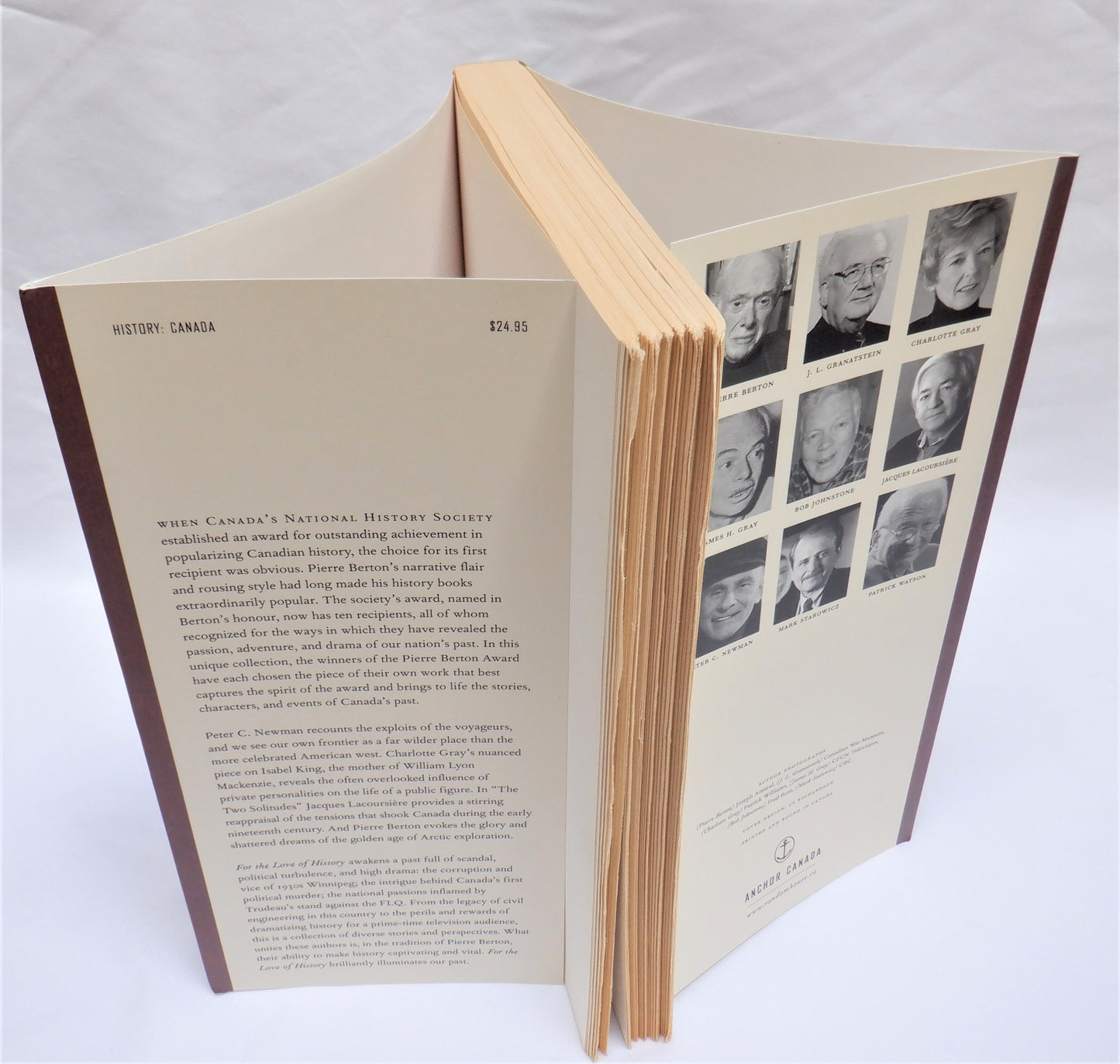 FOR THE LOVE OF HISTORY, Celebrating The Winners of The Pierre Berton Award, by Canada's National History Society (2005 1st Ed.)