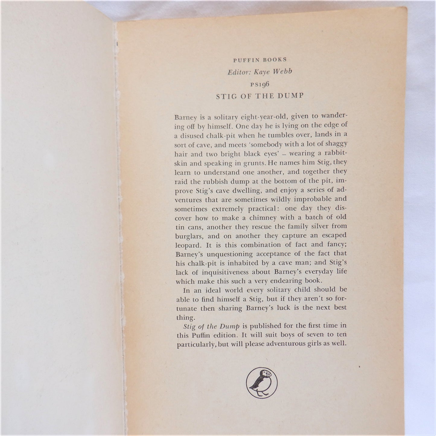 STIG OF THE DUMP, A Young Reader Adventure by Clive King, 1963