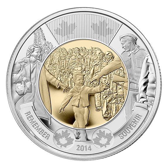 2014 Canadian $2 Toonie Coins, Royal Canadian Mint 5-Pack: WAIT FOR ME, DADDY!