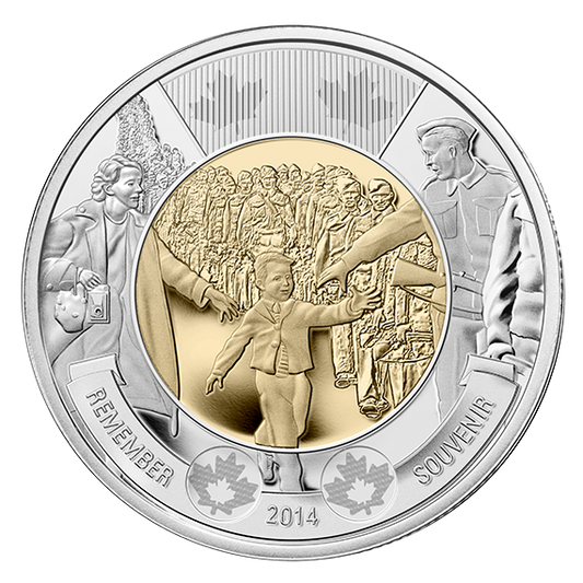 2014 Canadian $2 Toonie Coins, Royal Canadian Mint 5-Pack: WAIT FOR ME, DADDY!