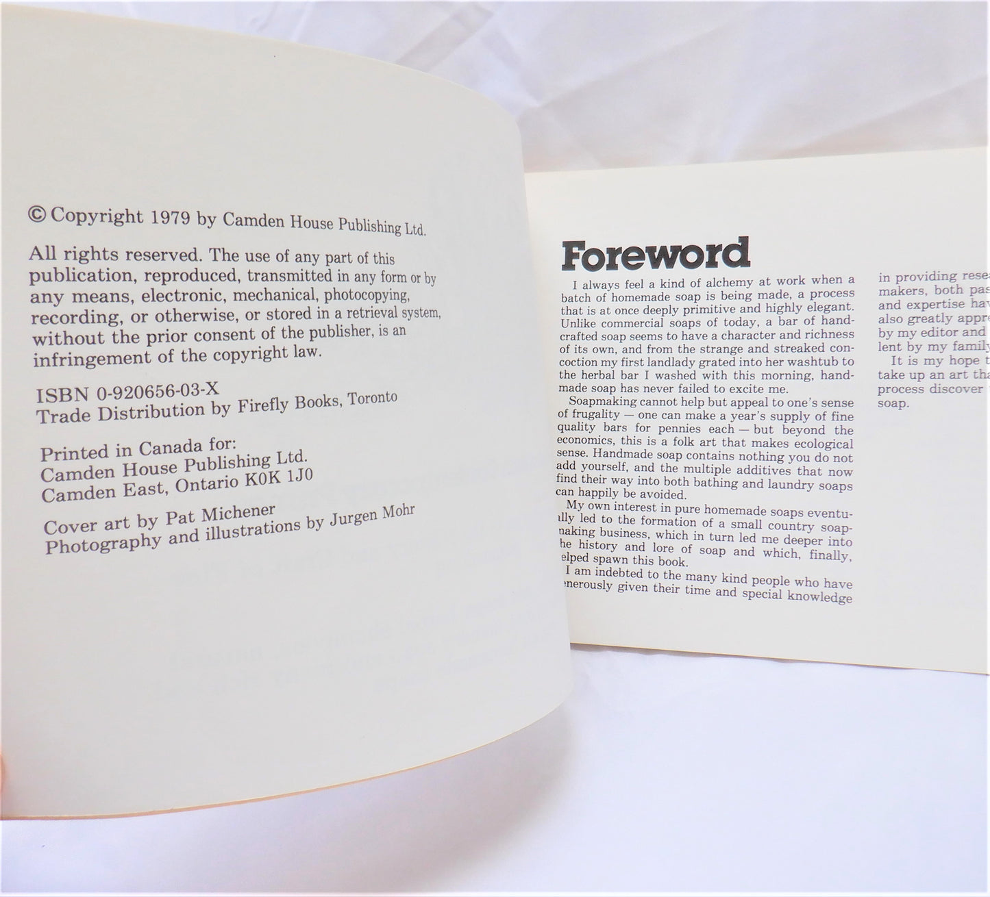THE ART OF SOAPMAKING, A Harrowsmith Introduction to the History and Craft of Fine Soapmaking, by Merilyn Mohr (1979 1st Ed.)