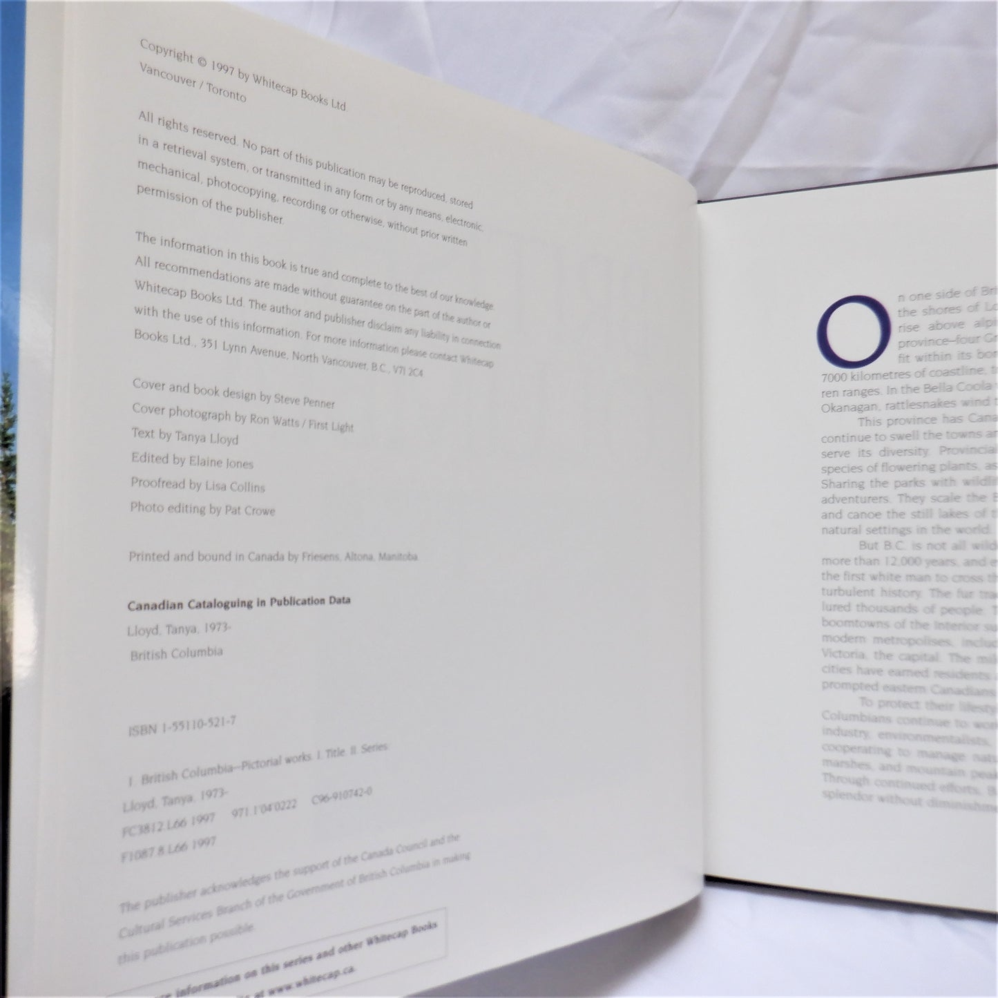 BRITISH COLUMBIA, A Photographic Introduction by Steve Penner (1997 1st Ed.)
