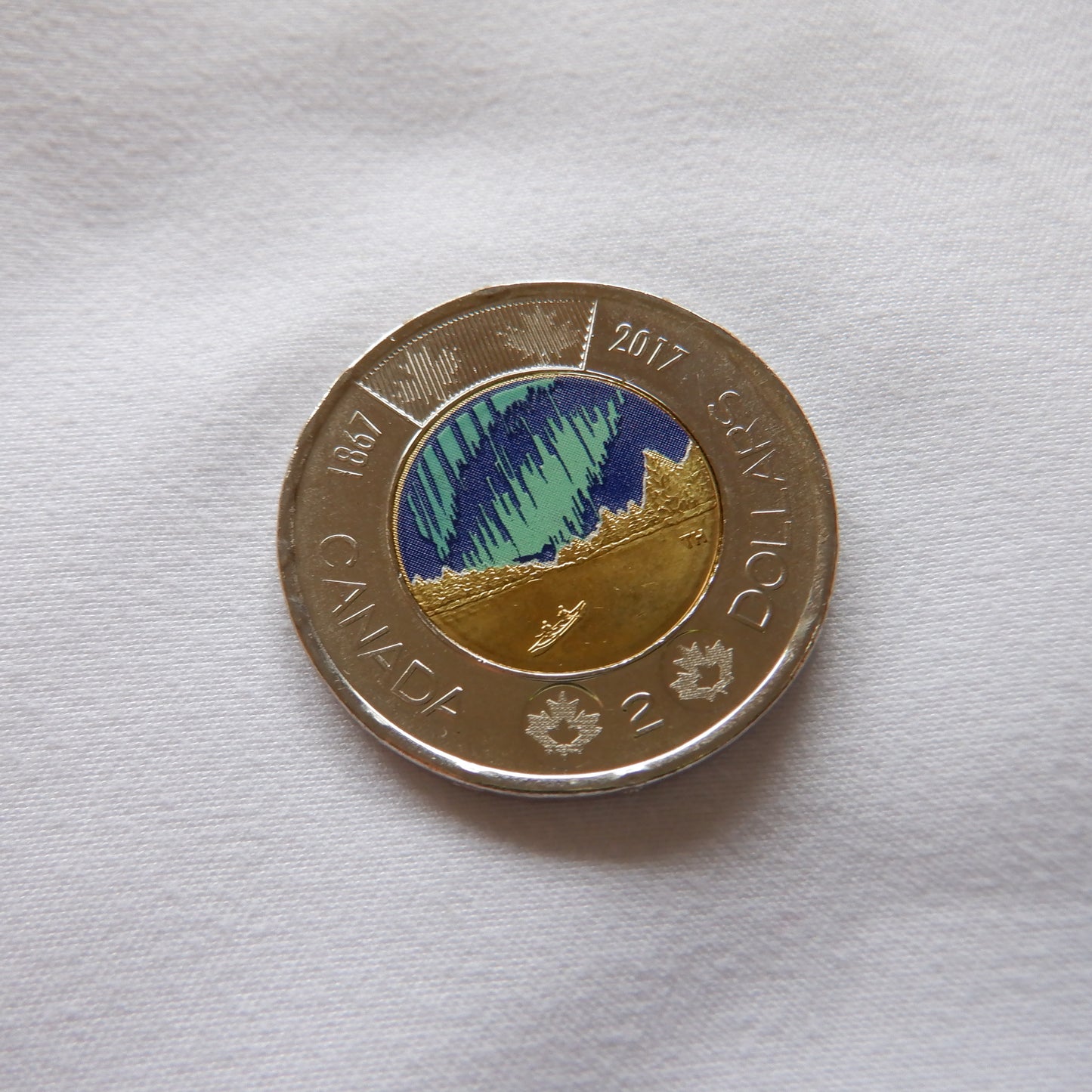 2017 CANADIAN $2 DANCE OF THE SPIRITS COIN, Coloured Glow-In-The-Dark Brilliant Uncirculated Toonie!