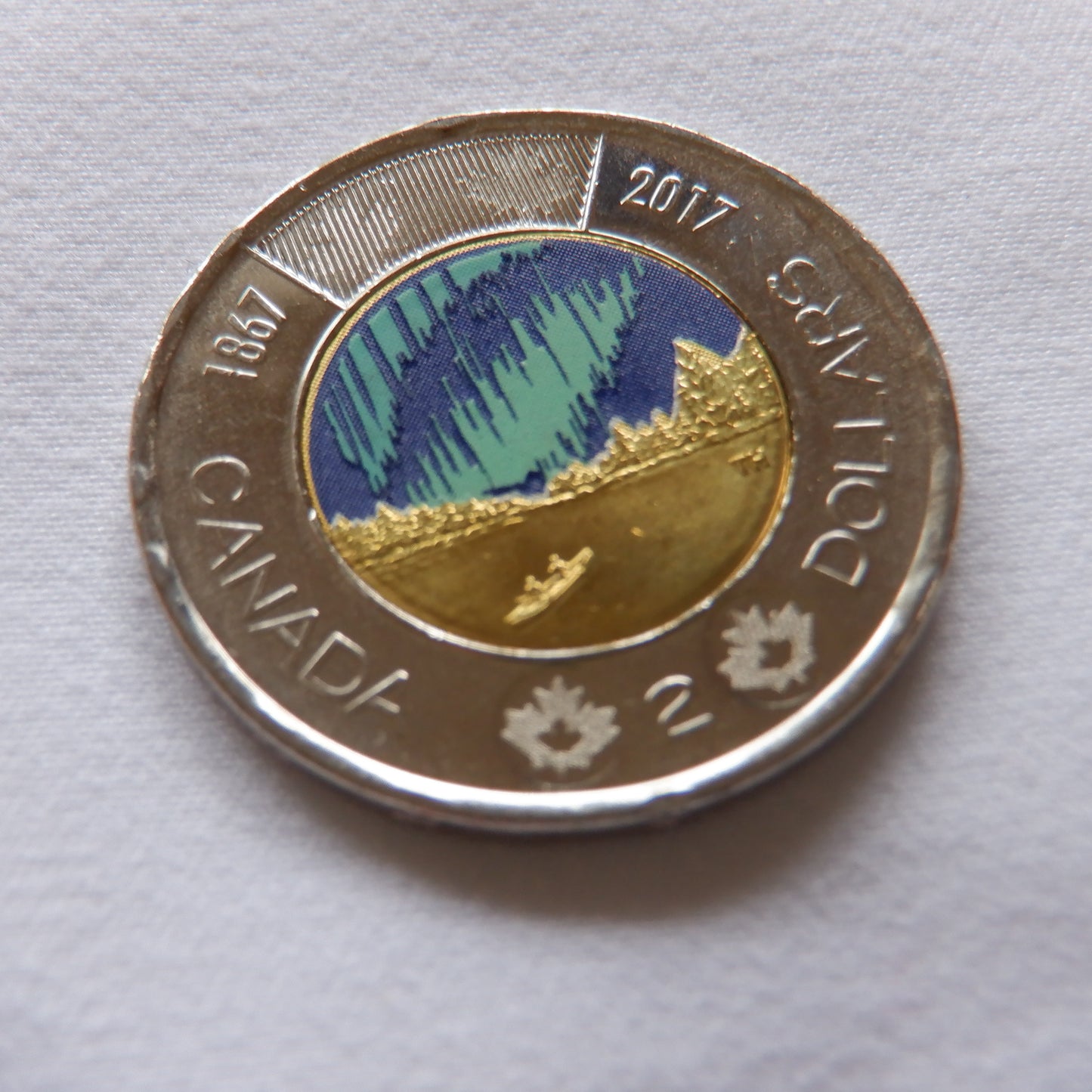 2017 CANADIAN $2 DANCE OF THE SPIRITS COIN, Coloured Glow-In-The-Dark Brilliant Uncirculated Toonie!