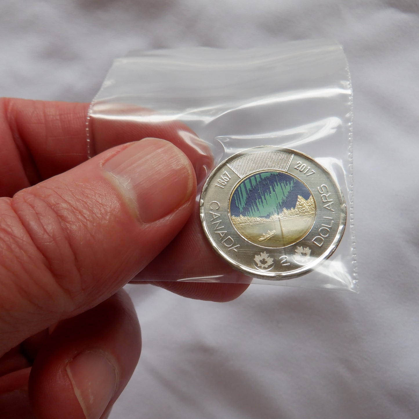 2017 CANADIAN $2 DANCE OF THE SPIRITS COIN, Coloured Glow-In-The-Dark Brilliant Uncirculated Toonie!