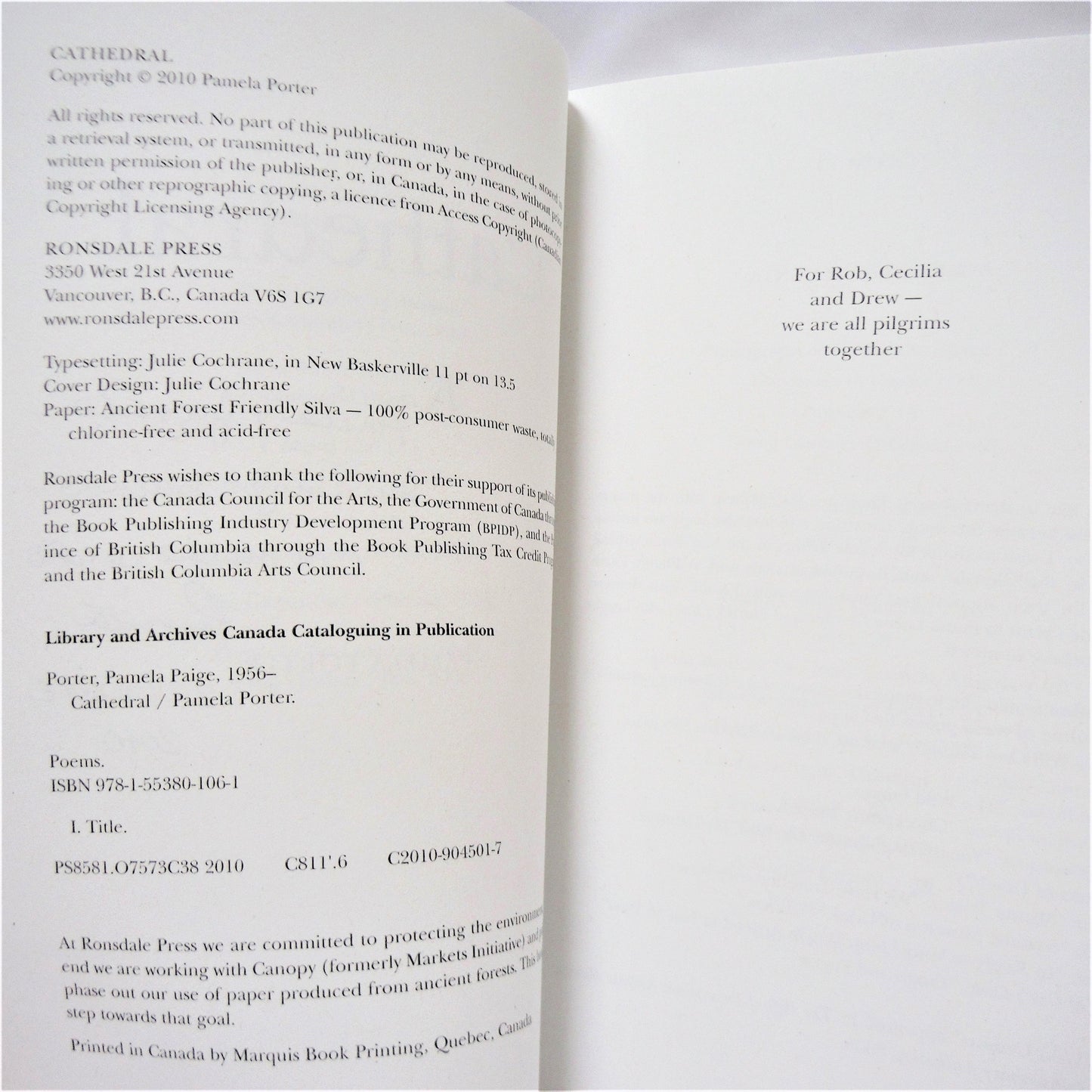 CATHEDRAL: A Collection of Poetry by Pamela Porter (1st Ed. SIGNED)