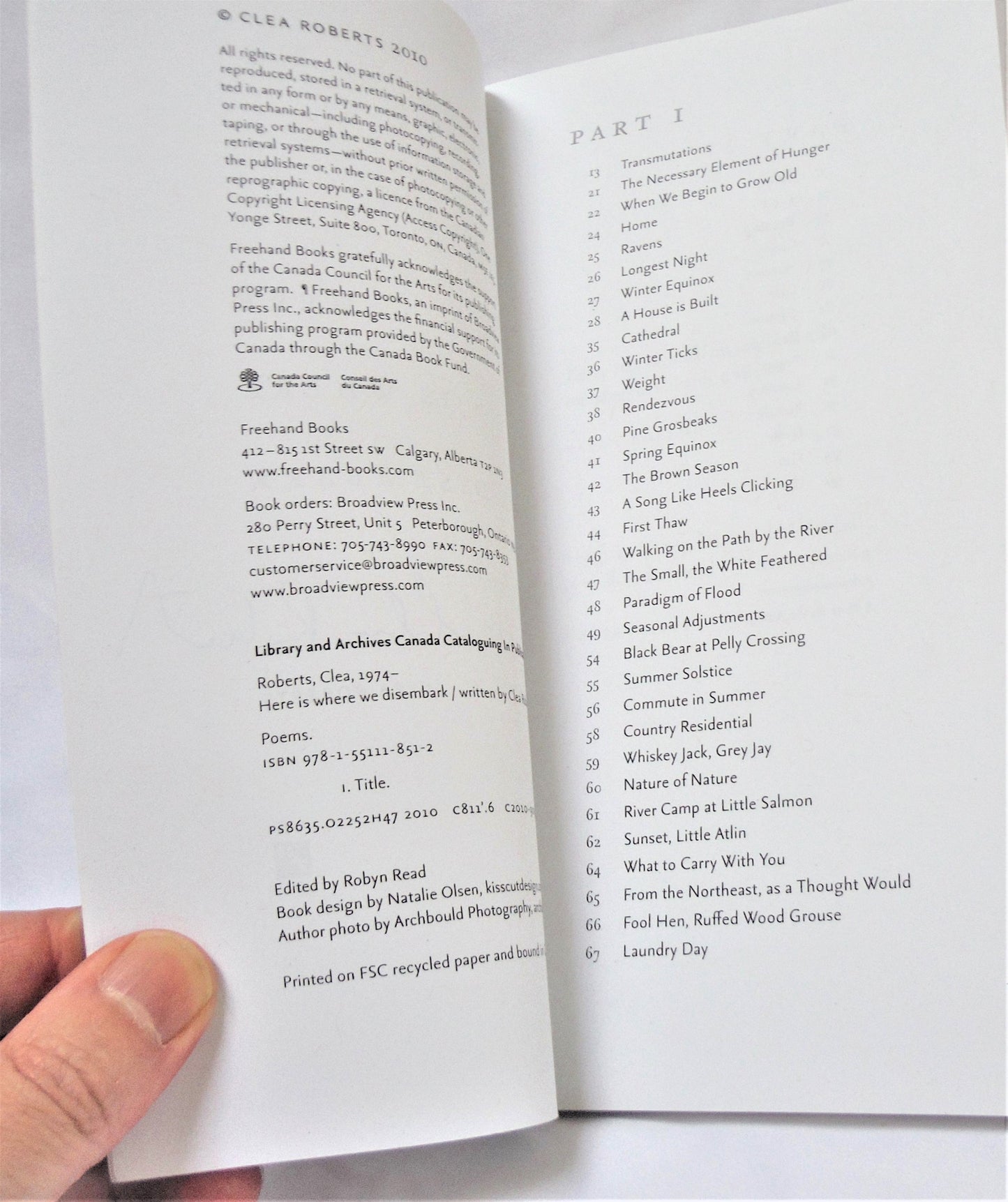 HERE IS WHERE WE DISEMBARK, A Debut Collection of Poetry by Clea Roberts (1st Ed. SIGNED)