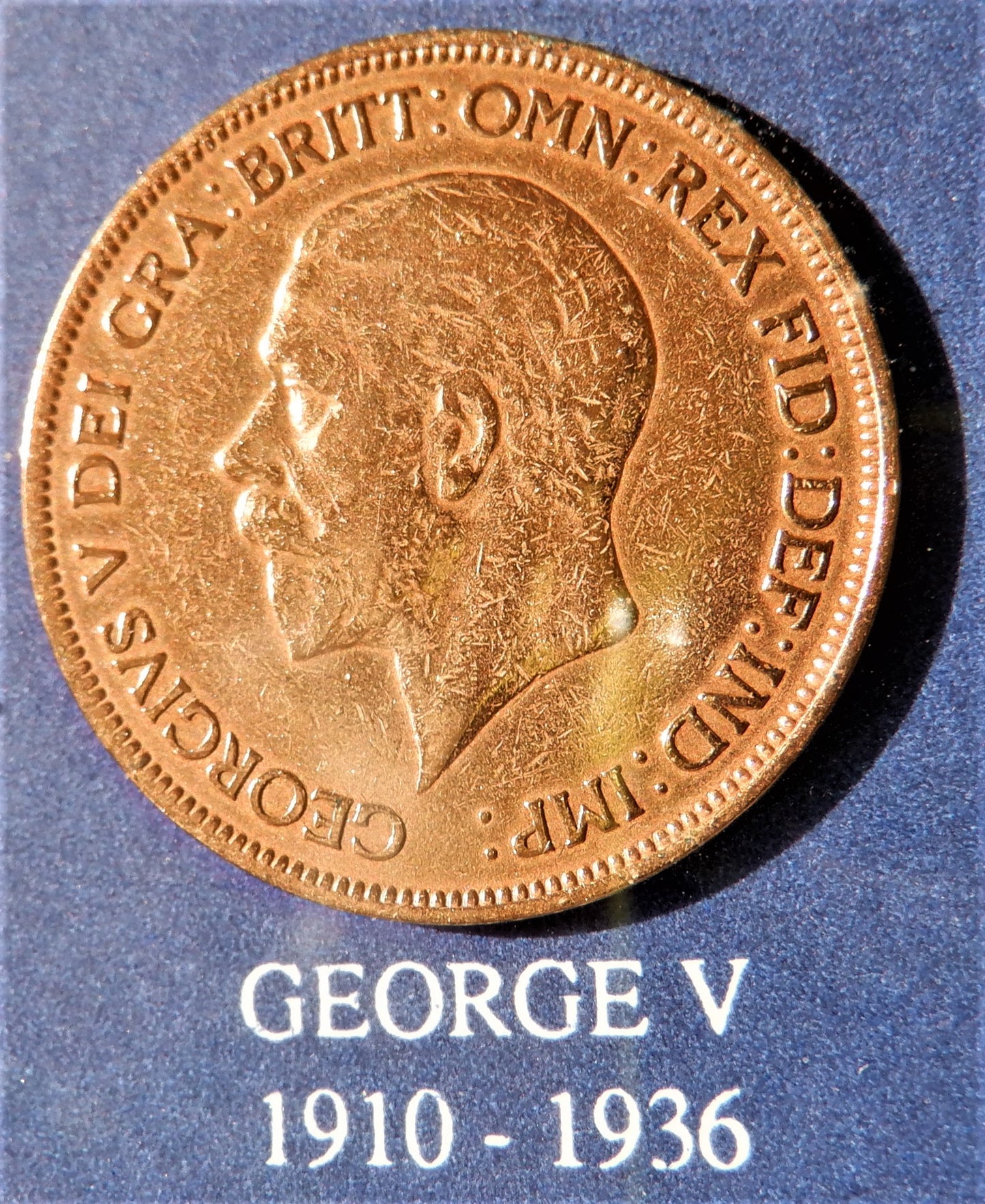 GREAT BRITAIN PENNY COLLECTION: Vintage Framed Set of 5-Rare pre-decimal Pennies, Monarchs Who Served 1837-today