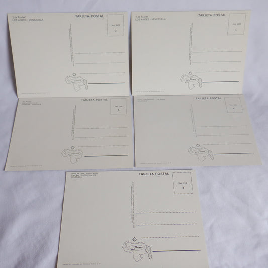 POSTCARD, Set of 4, Vintage Various Full-Colour Scenes of VENEZUELA