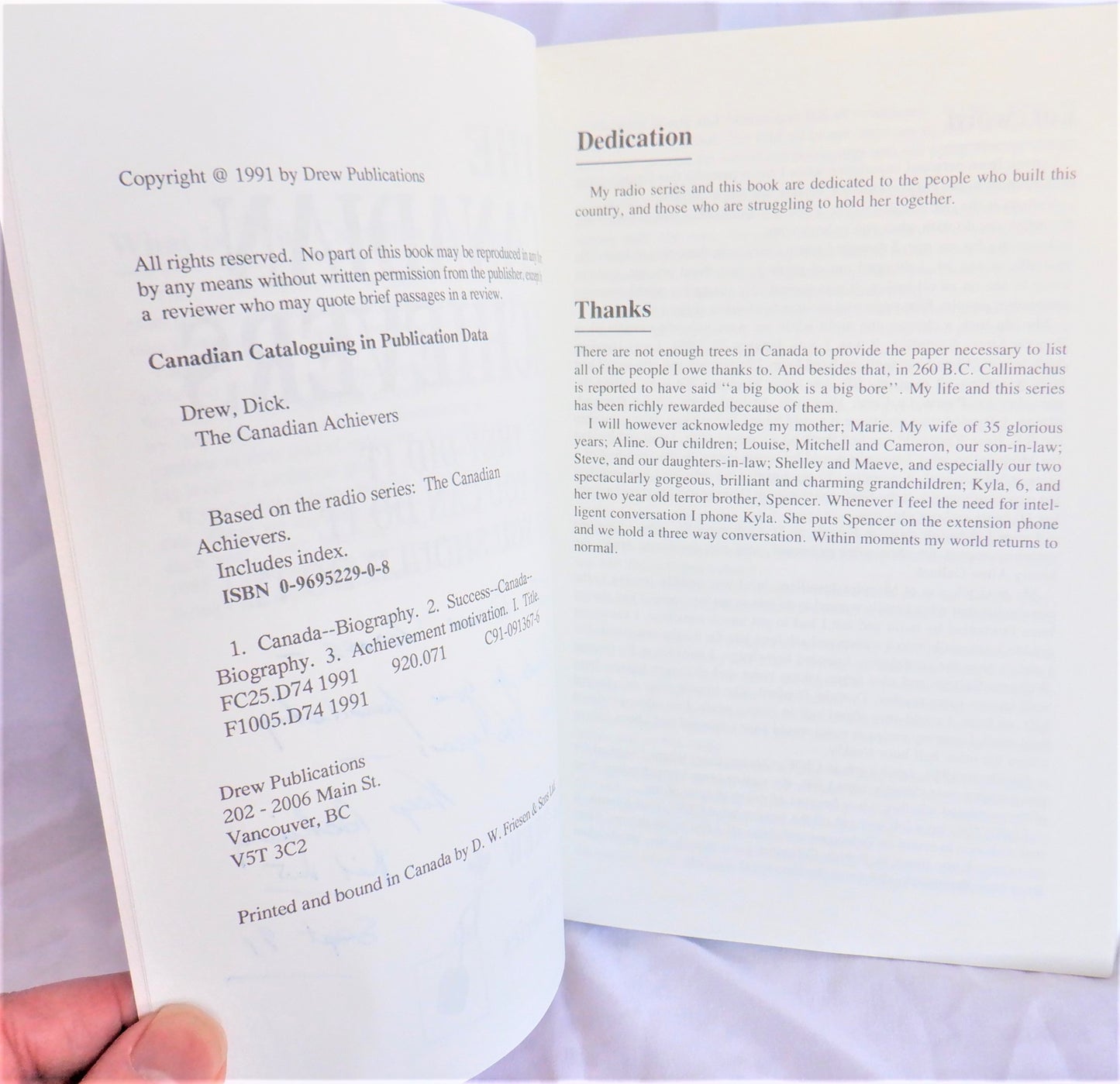 THE CANADIAN ACHIEVERS, How THEY Did It, How YOU Can Do It, Why YOU Should Do It, by Dick Drew (1st Ed. SIGNED)