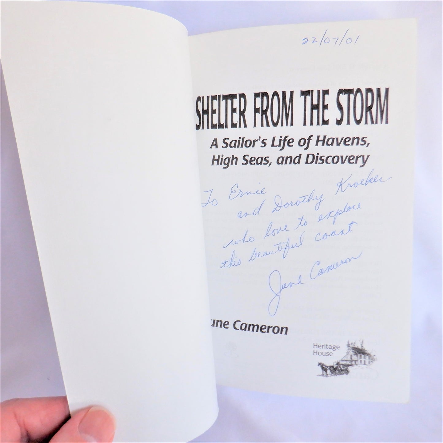 SHELTER FROM THE STORM, A Sailor's Life of Havens, High Seas, and Discovery by June Cameron (1st Ed. SIGNED)