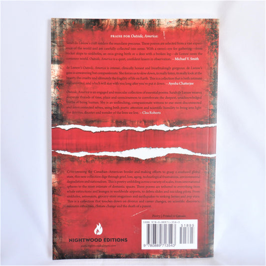 OUTSIDE AMERICA, Poems by Sarah de Leeuw (1st Ed. SIGNED)