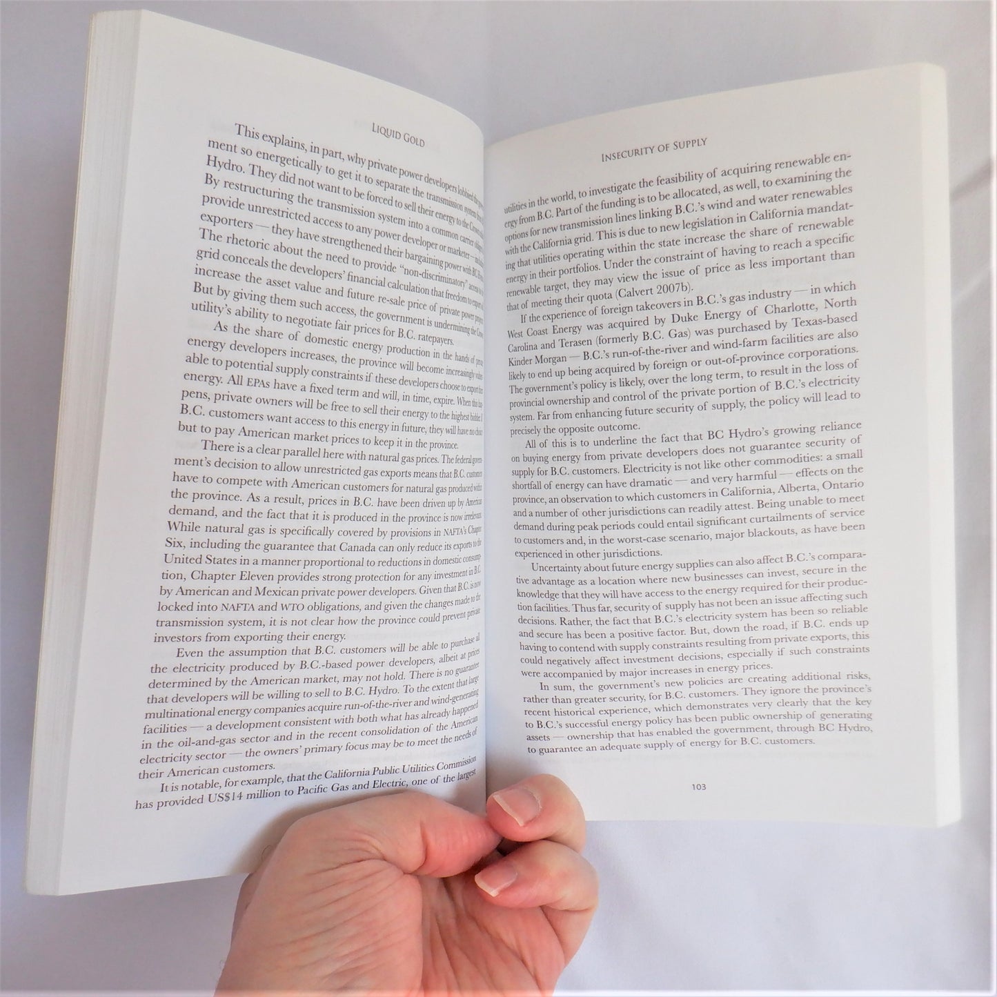 LIQUID GOLD, Energy Privatization in British Columbia, by John Calvert (1st Ed. SIGNED)