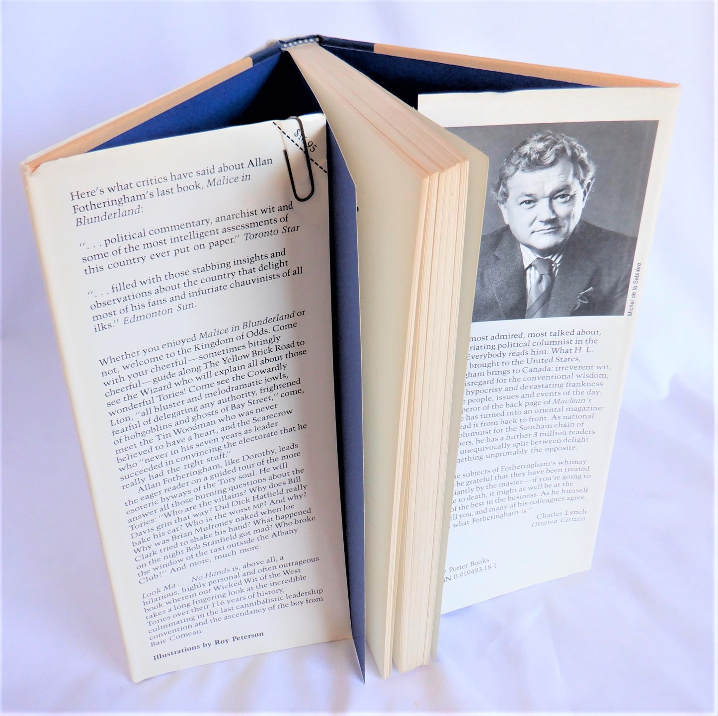 LOOK MA, NO HANDS, An Affectionate Look at Our Wonderful Tories, by Allan Fotheringham (1st Ed. SIGNED)