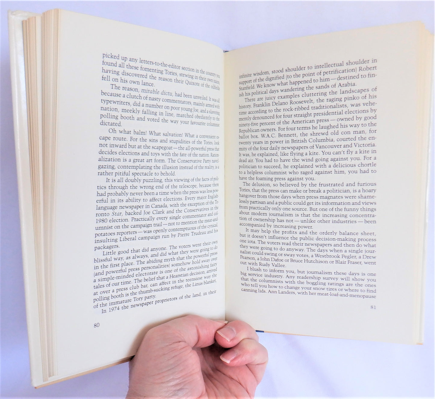 LOOK MA, NO HANDS, An Affectionate Look at Our Wonderful Tories, by Allan Fotheringham (1st Ed. SIGNED)