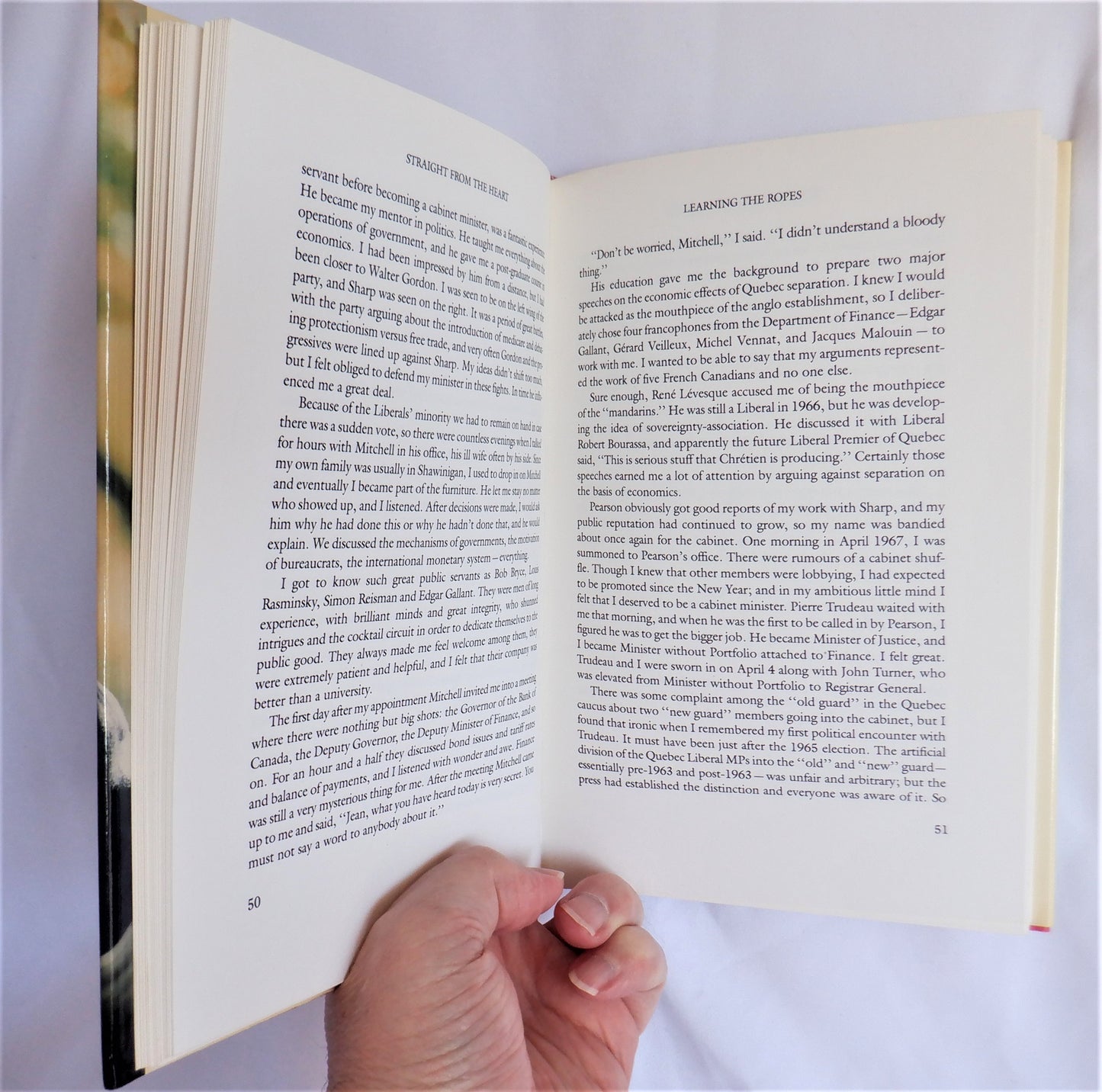 STRAIGHT FROM THE HEART, A Political Memoir by The Right Honourable Prime Minister Jean Chretien (1st Ed. SIGNED)