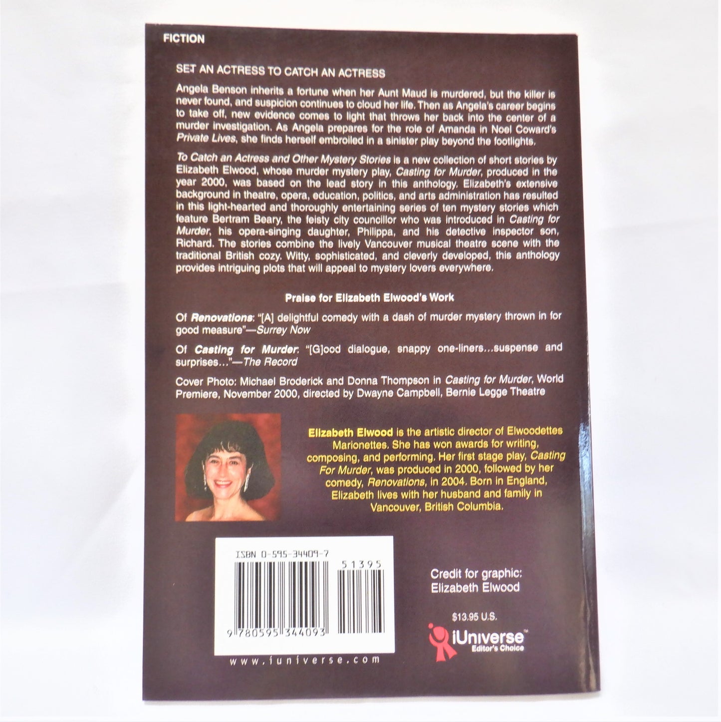 TO CATCH AN ACTRESS and Other Mystery Stories, by Elizabeth Elwood (1st Ed. SIGNED)